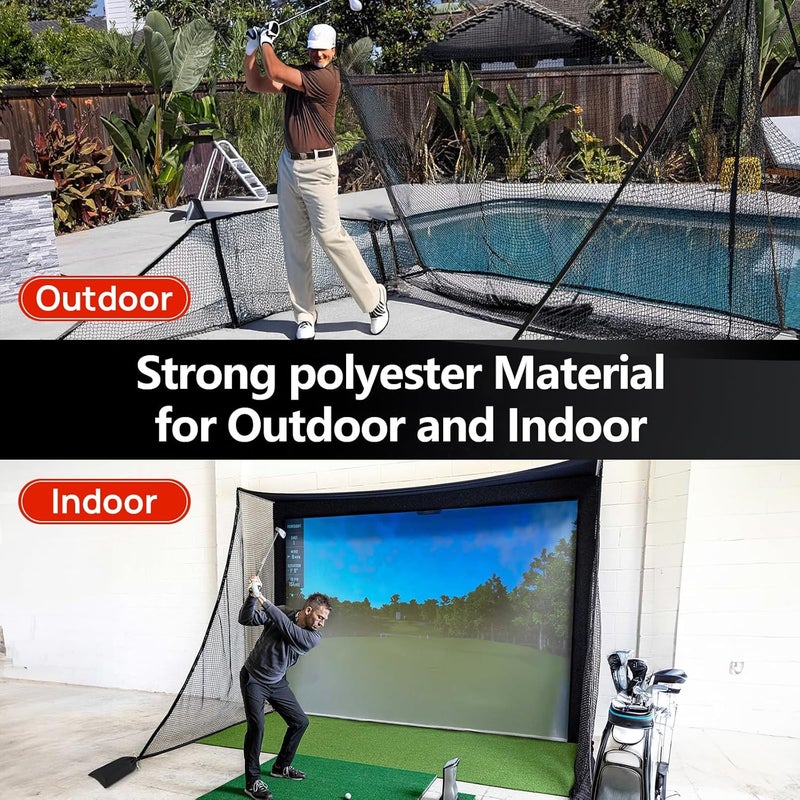 ParPeak Golf Hitting Nets Shank Net Attachment, 7 * 10/7 * 7FT Heavy Duty Side Net Barrier Net for Golf, Baseball, Hockey with Sandbag - Image 4